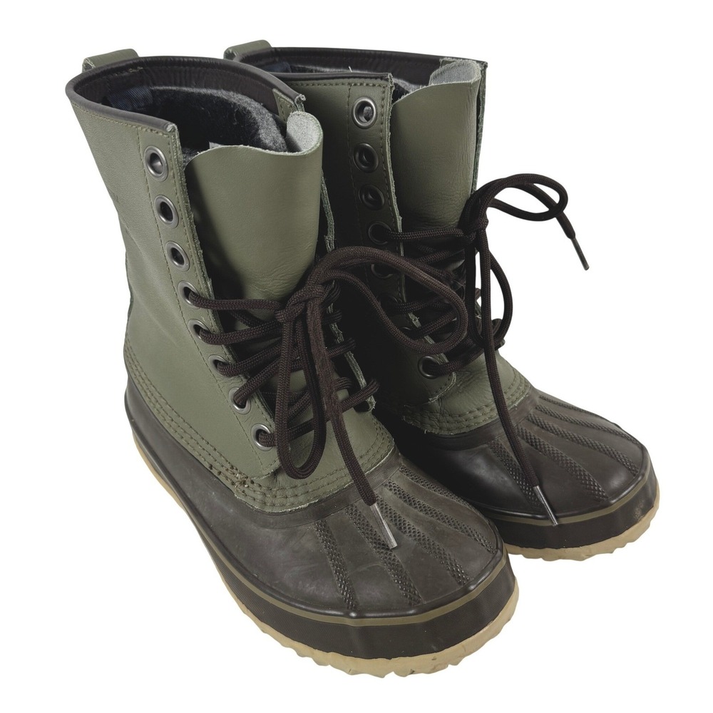 Sorel 1964 Premium Waterproof Duck Boots Olive Green Brown NL1330-340 Womens 6